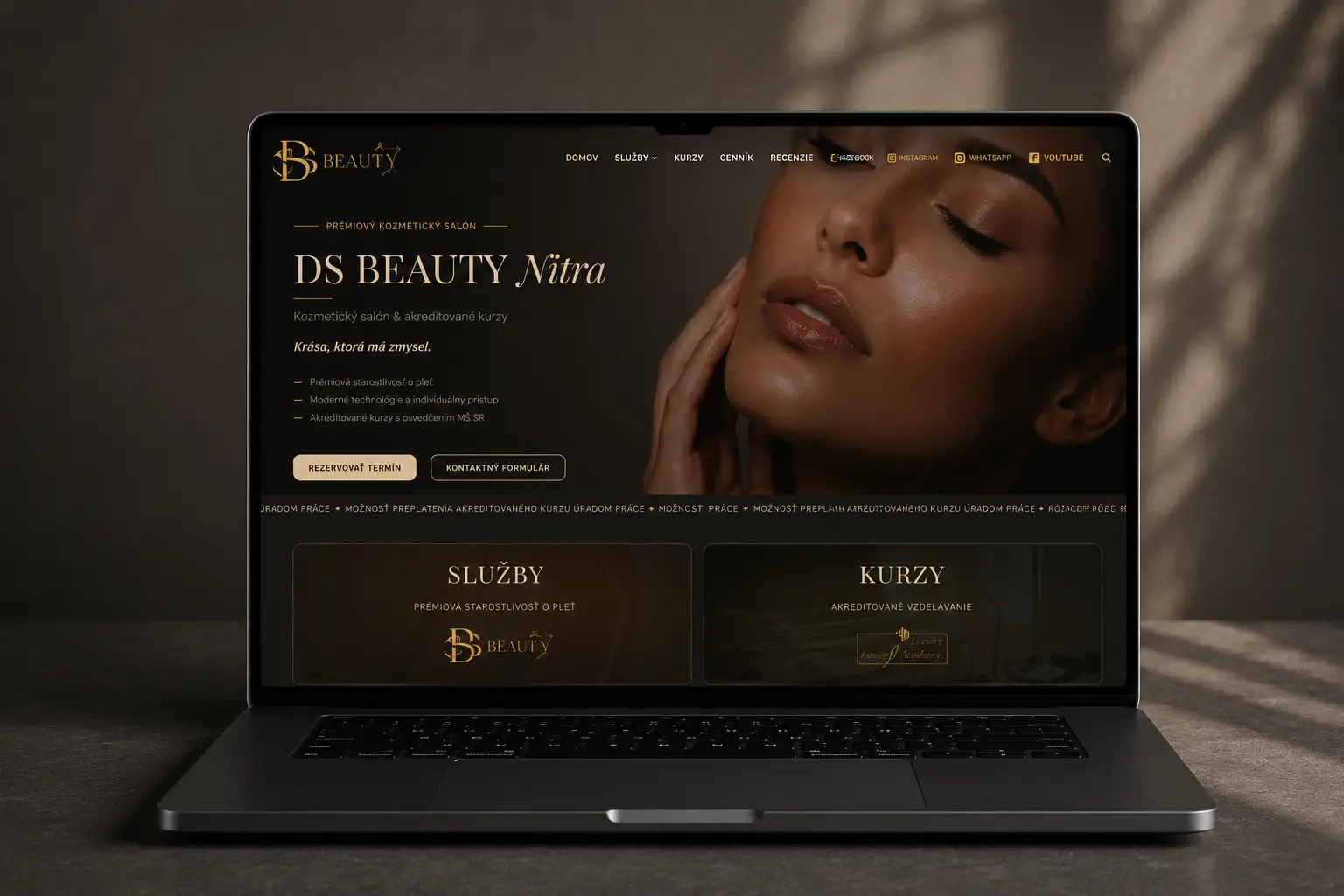 Tvorba webstránky pre kozmetický salón DS Beauty Nitra – Clarix Web Studio