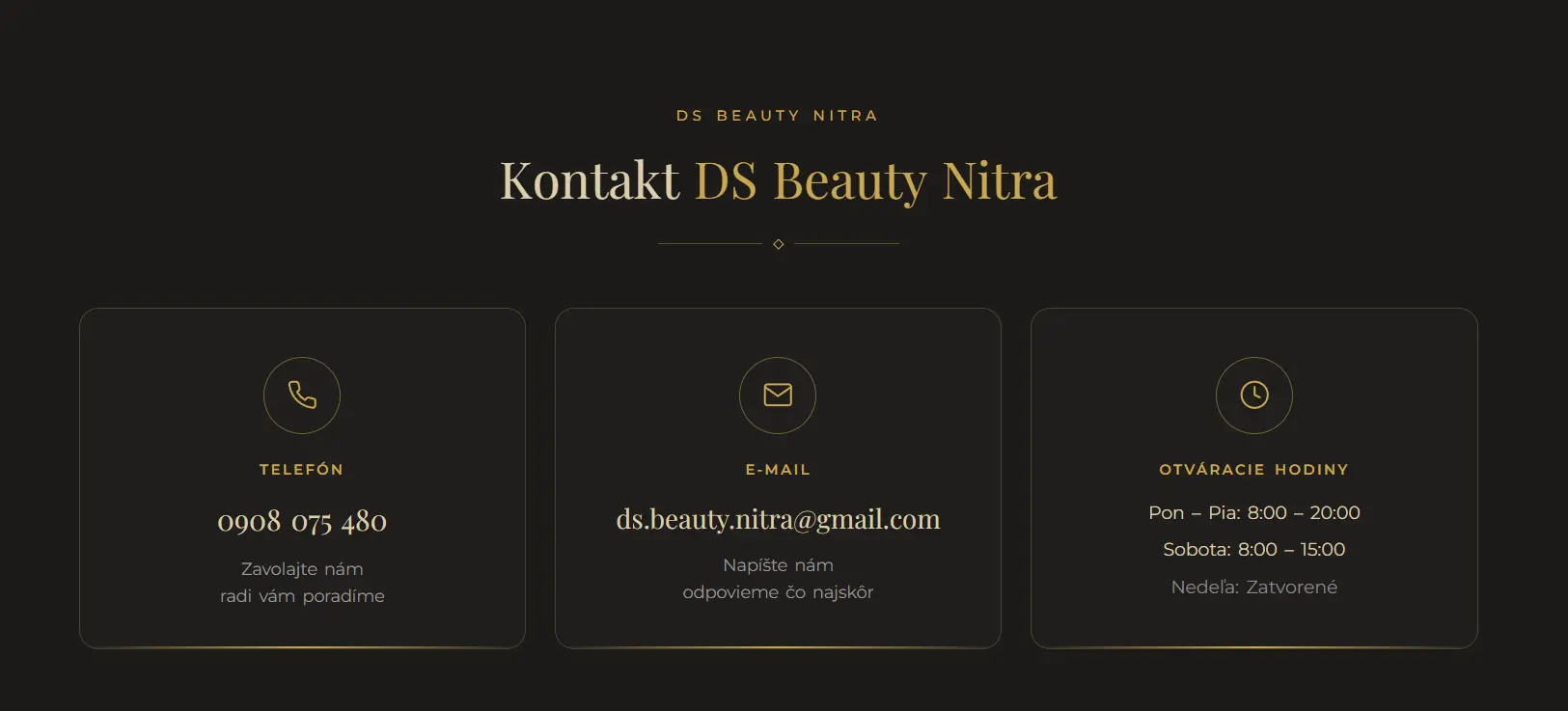 DS Beauty Nitra kontakt