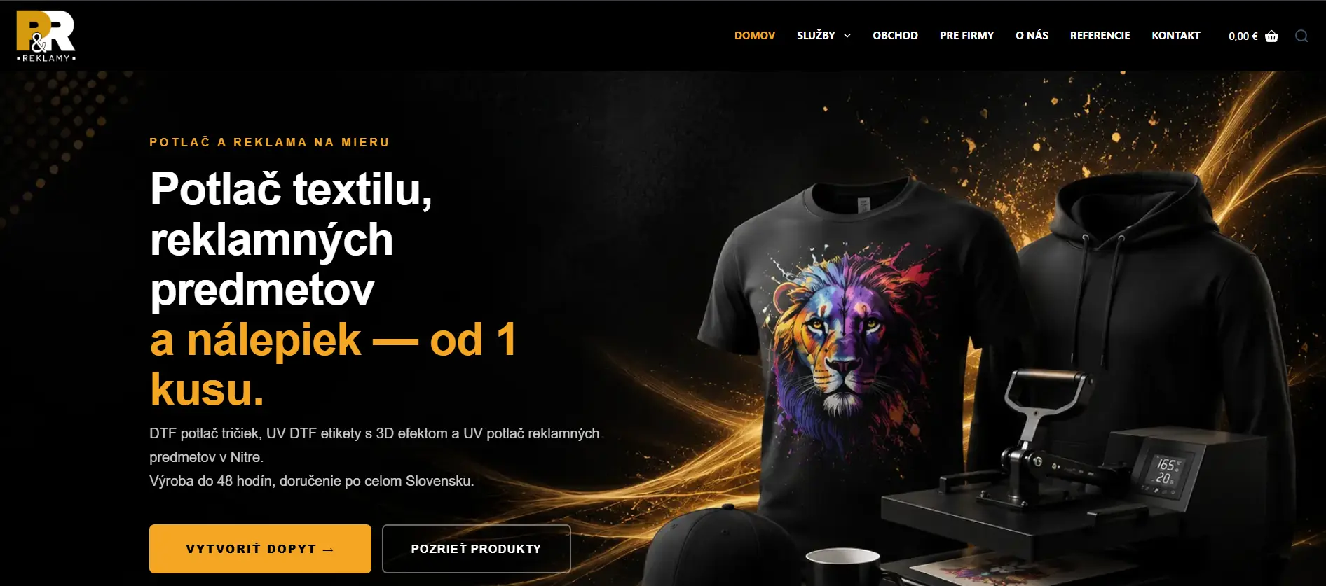 P&R Reklamy responzívna webová stránka na notebooku a mobile – tvorba webu Clarix Web Studio